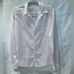 Frank & Eileen Barry Button Up Shirt Sz M Pale Pink 100% Cotton Lightweight